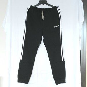 🆕 adidas Mens 3 Stripes Fleece Pant Jogger (Black/White, Large), NWT, Authentic